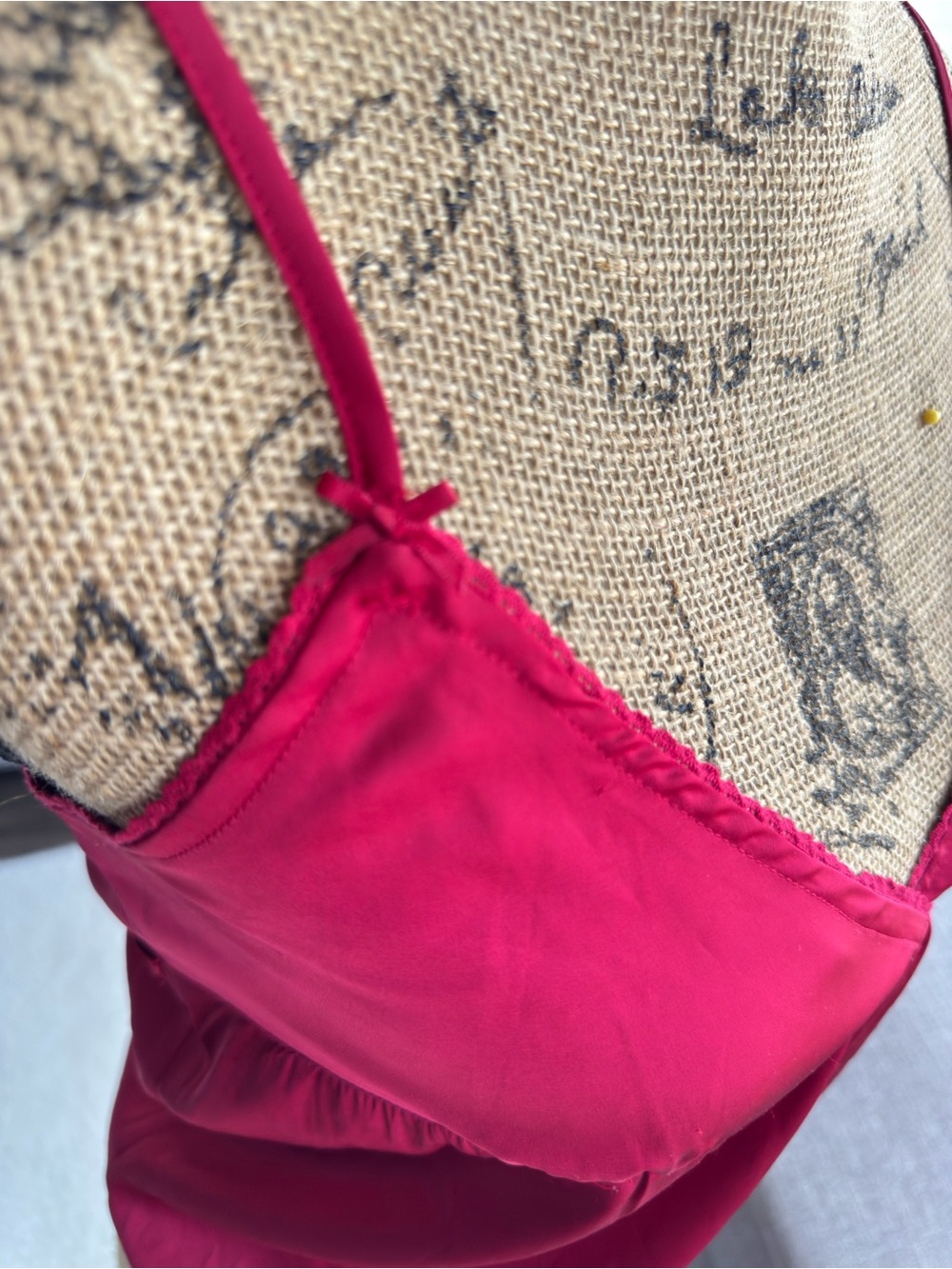 Brandy Melville Cherry Red Satin Lace Trim Cami - Picture 4 of 6